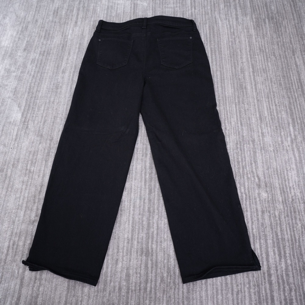 Chicos Perfect Stretch Girlfriend Straight Leg Ankle Jeans Black Studded 1.5 L - Picture 2 of 11
